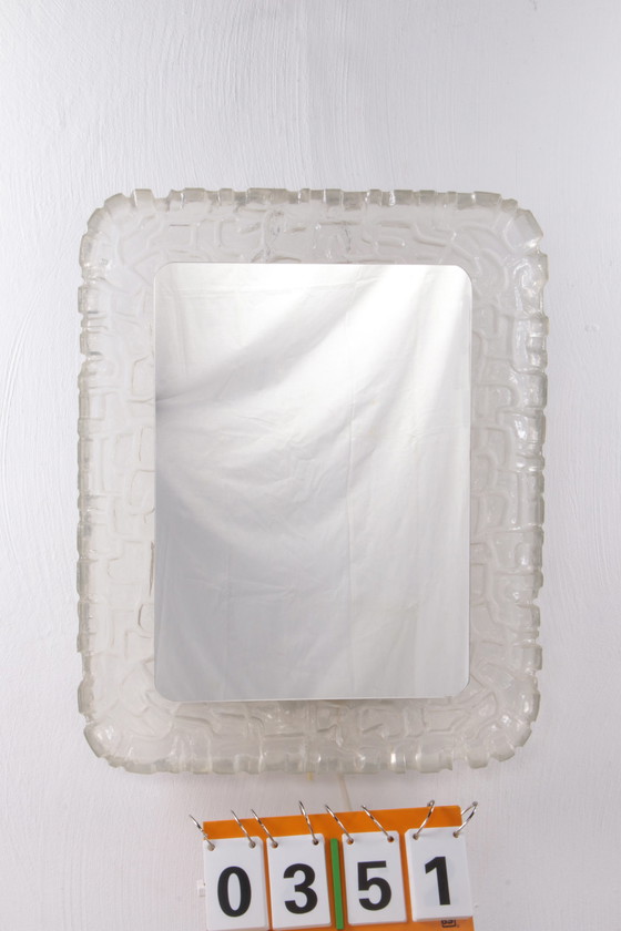 Image 1 of Miroir lumineux oblong en plexiglas 1960 Allemagne