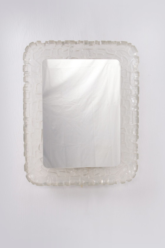 Image 1 of Hillebrand Oblong Plexiglas Illuminated Mirror 1960 Germany