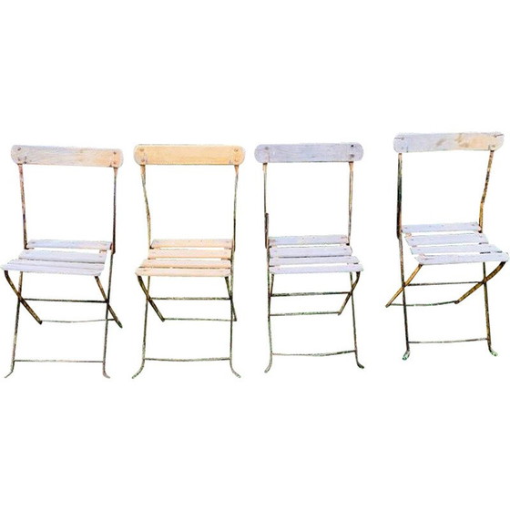 Image 1 of Set of 4 vintage folding garden chairs