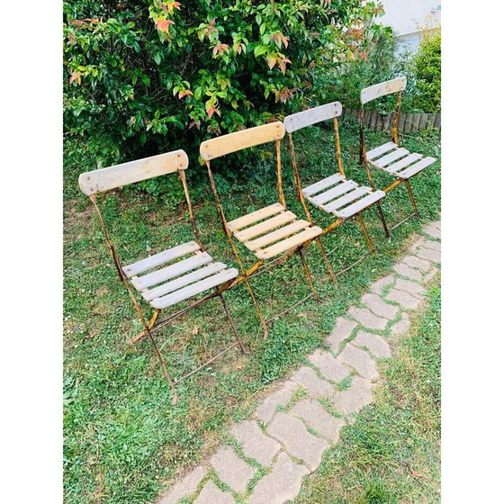 Image 1 of Set of 4 vintage folding garden chairs