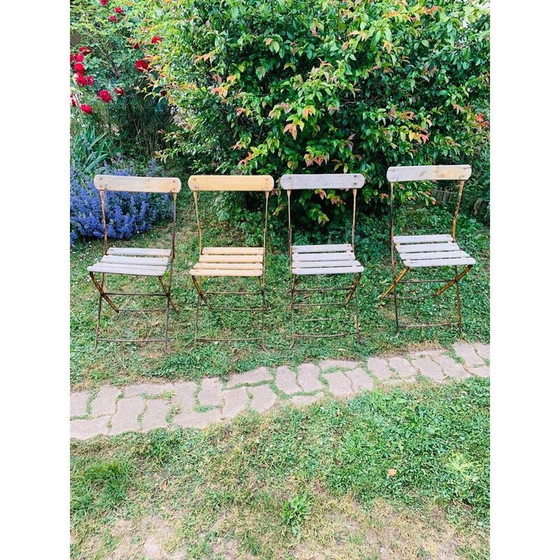 Image 1 of Set of 4 vintage folding garden chairs