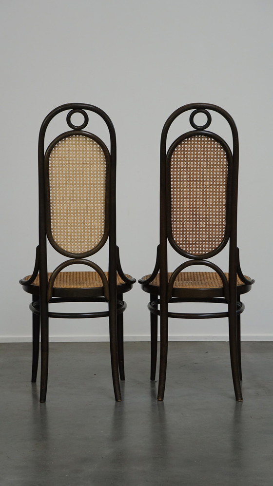 Image 1 of 8 x high vintage Thonet chair model long john/ long jan