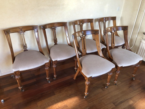 Vintage Dining Room Set With Six Chairs