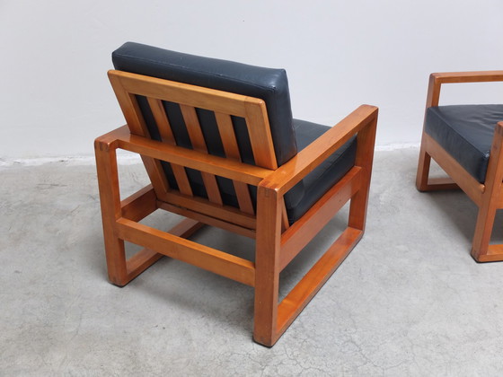 Image 1 of Unique Pair of Modernist Lounge Chairs Van Den Berghe-Pauvers, 1960s