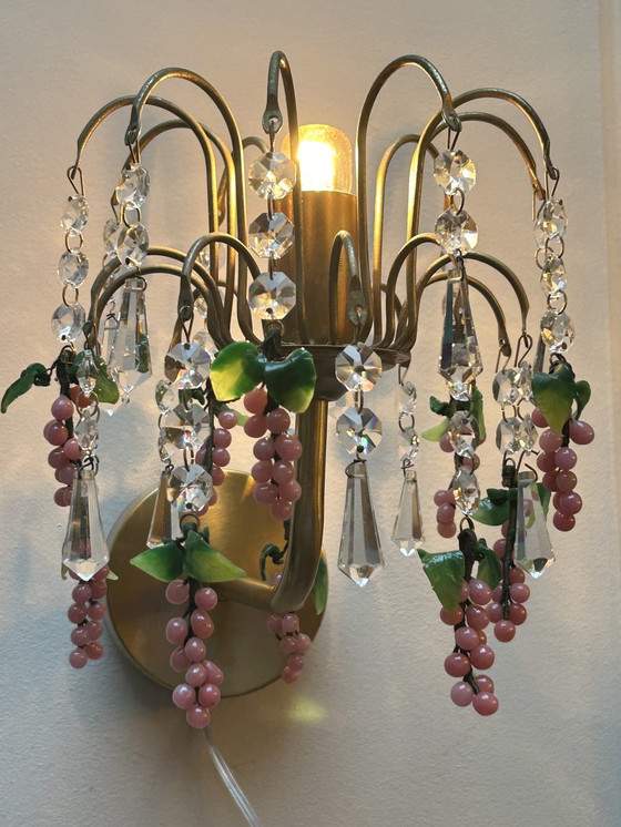Image 1 of 6 lampade da parete vintage italiane in stile uva rosa