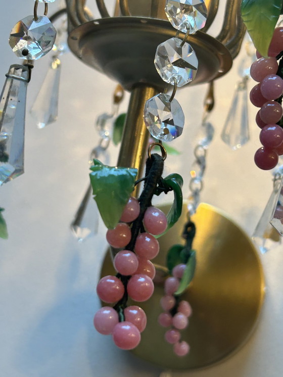 Image 1 of 6 lampade da parete vintage italiane in stile uva rosa