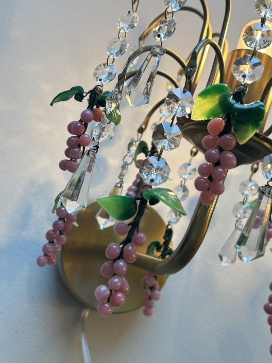 Image 1 of 6 lampade da parete vintage italiane in stile uva rosa