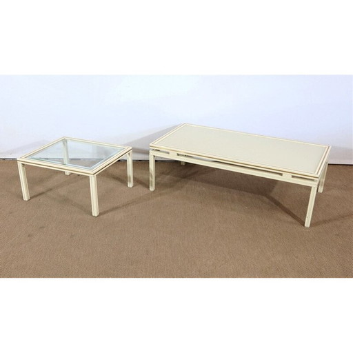 Vintage coffee table with sofa end by Pierre Vandel, 1970