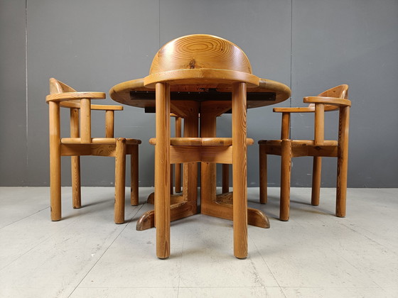 Image 1 of Rainer Daumiller Pine Wood Dining Set For Hirtshals Savvaerk - Set Of 4 - 1980S