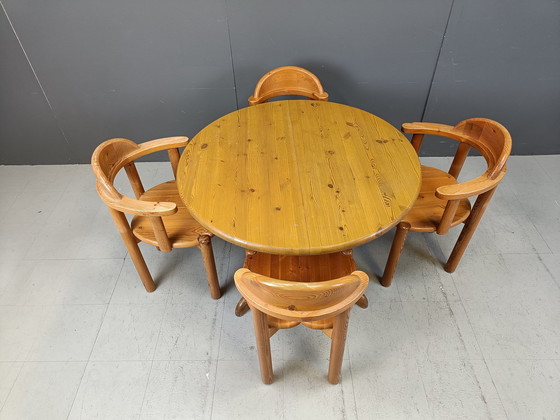 Image 1 of Rainer Daumiller Pine Wood Dining Set For Hirtshals Savvaerk - Set Of 4 - 1980S