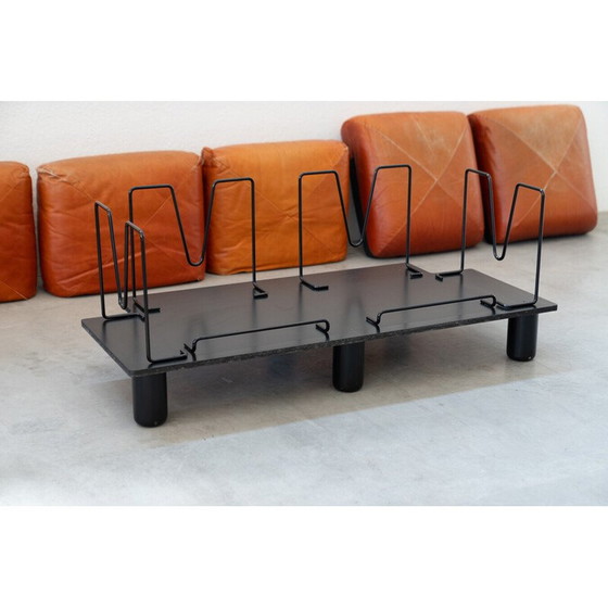 Image 1 of Vintage living room set in orange leather by Mario Marenco for Arflex, 1970