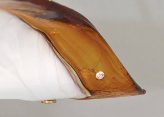 Image 1 of La Murrina "Albatros" ceiling lamp Murano Glass/ Brass Italy 80's design