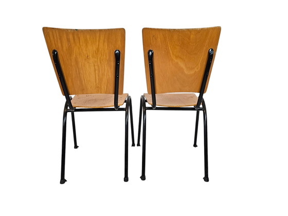 Image 1 of Marko - Ynske Kooistra - Sedia da scuola - Industriale - Legno - Metallo - ANNI '60