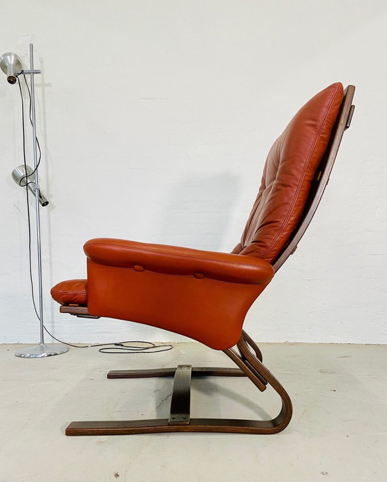 Image 1 of POLTRONA DA LETTO VINTAGE DANESE RETRO IN PELLE COGNAC DI KOMFORT