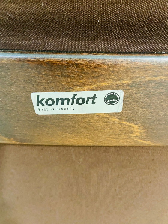 Image 1 of POLTRONA DA LETTO VINTAGE DANESE RETRO IN PELLE COGNAC DI KOMFORT