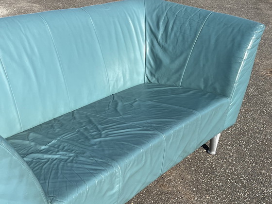 Image 1 of Postmodern Harvink Jazz sofa, 2-seater, turquoise leather