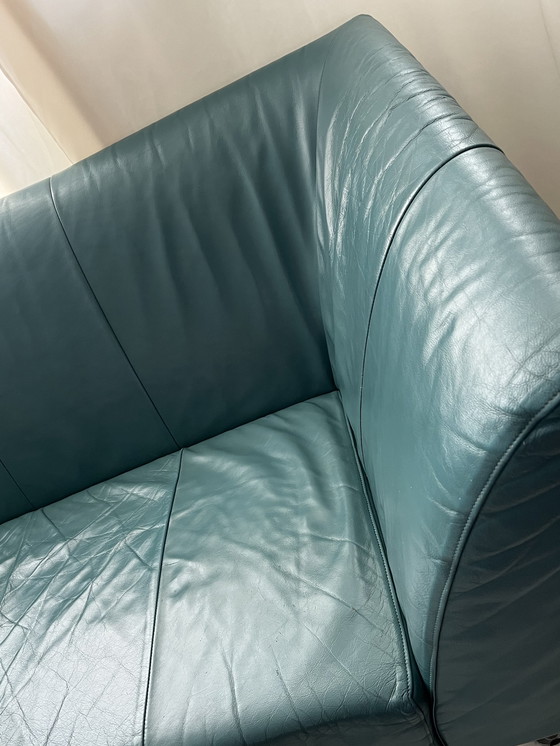 Image 1 of Postmodern Harvink Jazz sofa, 2-seater, turquoise leather