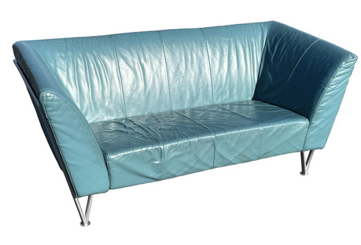 Postmodern Harvink Jazz sofa, 2-seater, turquoise leather