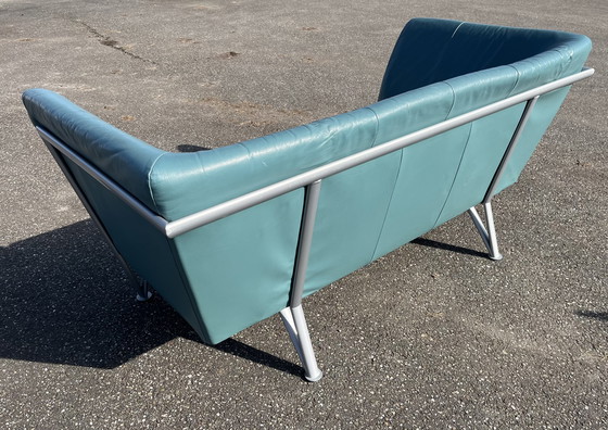 Image 1 of Postmodern Harvink Jazz sofa, 2-seater, turquoise leather