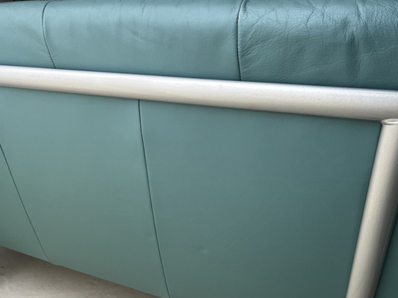 Image 1 of Postmodern Harvink Jazz sofa, 2-seater, turquoise leather