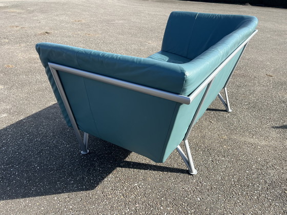 Image 1 of Postmodern Harvink Jazz sofa, 2-seater, turquoise leather