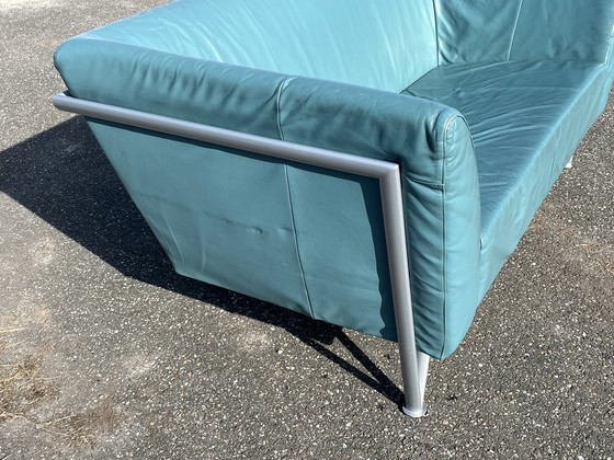 Image 1 of Postmodern Harvink Jazz sofa, 2-seater, turquoise leather