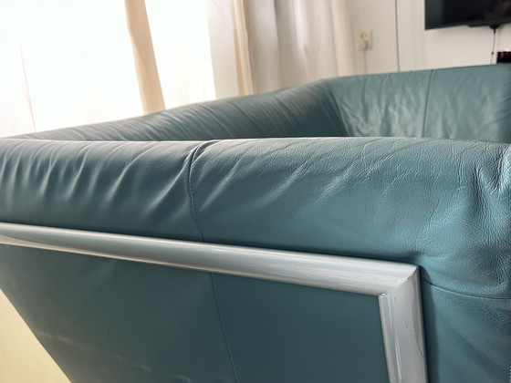 Image 1 of Postmodern Harvink Jazz sofa, 2-seater, turquoise leather