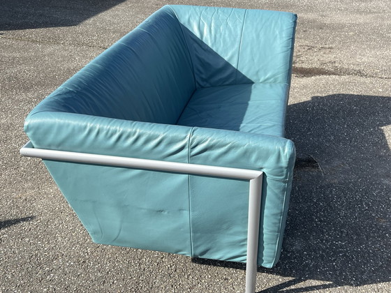 Image 1 of Postmodern Harvink Jazz sofa, 2-seater, turquoise leather