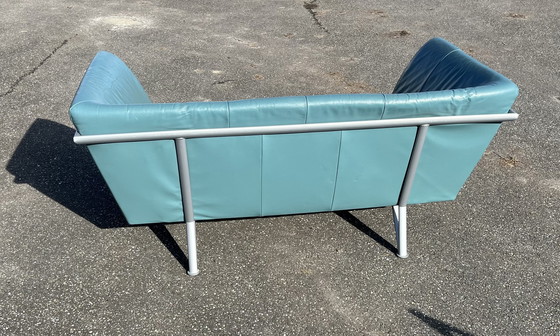 Image 1 of Postmodern Harvink Jazz sofa, 2-seater, turquoise leather