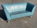 Canapé postmoderne Harvink Jazz, 2 places, cuir turquoise