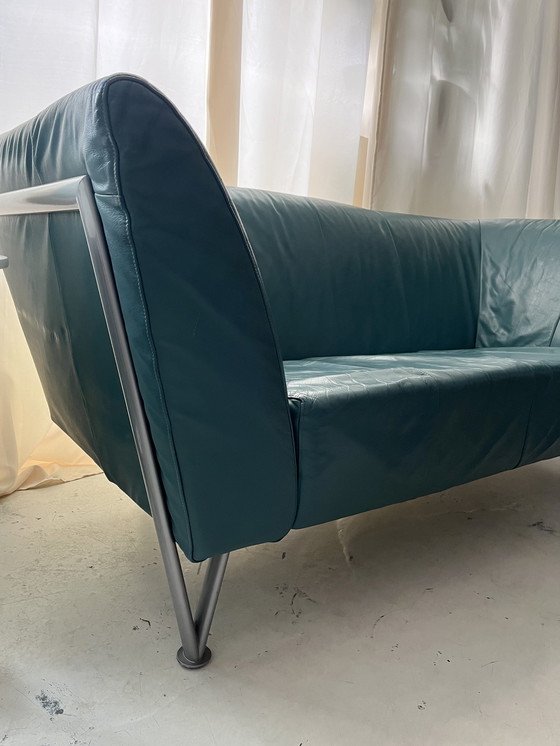 Image 1 of Postmodern Harvink Jazz sofa, 2-seater, turquoise leather