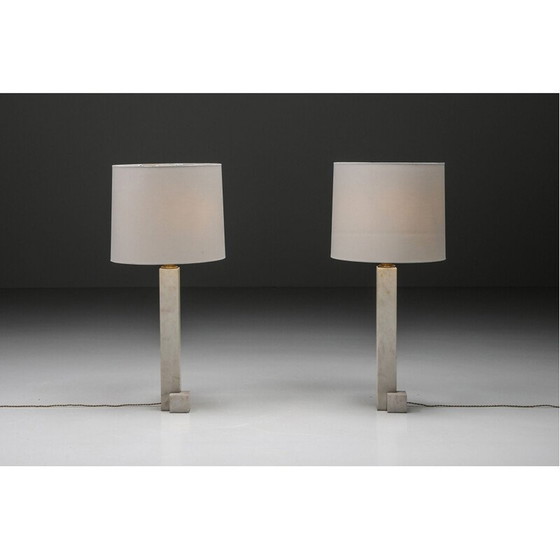 Image 1 of Vintage floor lamp with bronze and Italian marble, 1950s