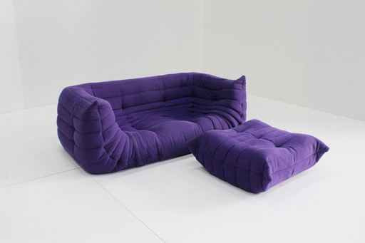 Ligne Roset Togo Sofa With Armrests And Footstool By Michel Ducaroy