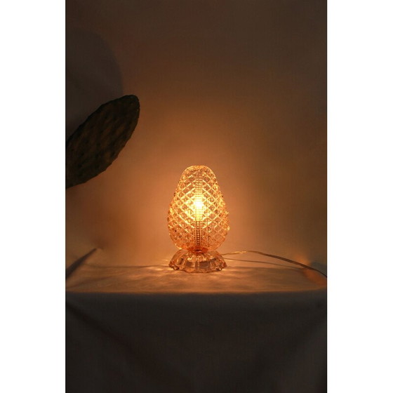 Image 1 of Vintage leaf lamp in pink murano glass foglia, Italy 1940