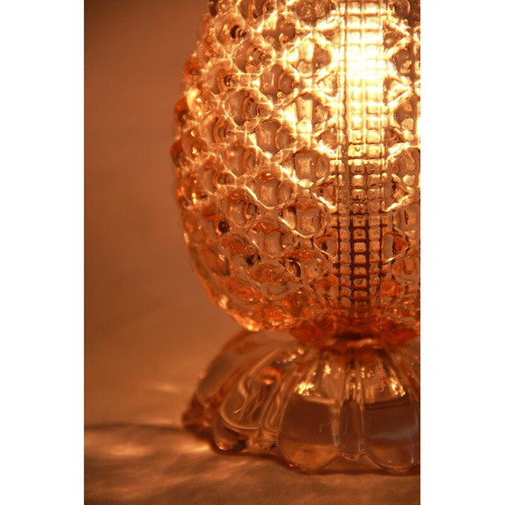 Image 1 of Vintage leaf lamp in pink murano glass foglia, Italy 1940