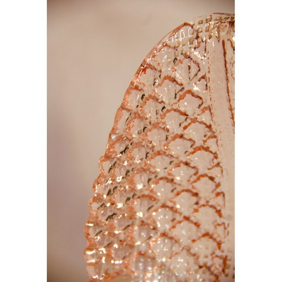 Image 1 of Vintage leaf lamp in pink murano glass foglia, Italy 1940