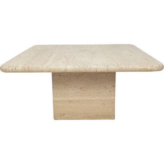 Image 1 of Tavolino da caffè vintage in travertino, Italia 1980