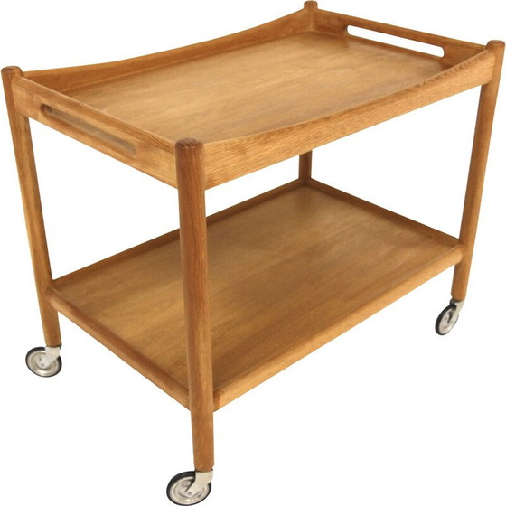 Image 1 of Vintage oak trolley by Hans J Wegner for Andreas Tuck, Denmark 1950