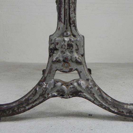 Image 1 of Bistro table, garden table with marble top and rare cast iron frame