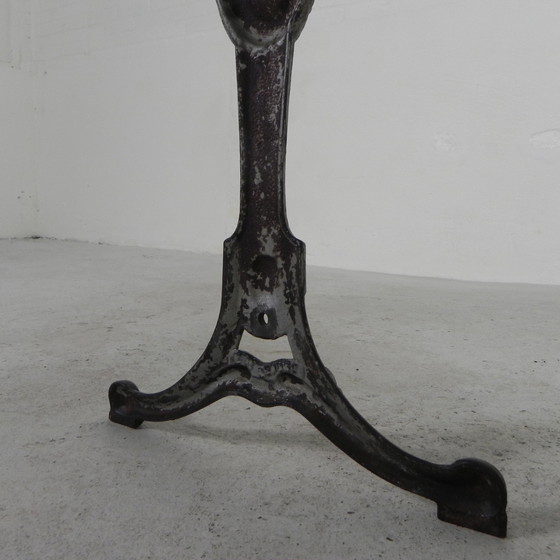 Image 1 of Bistro table, garden table with marble top and rare cast iron frame