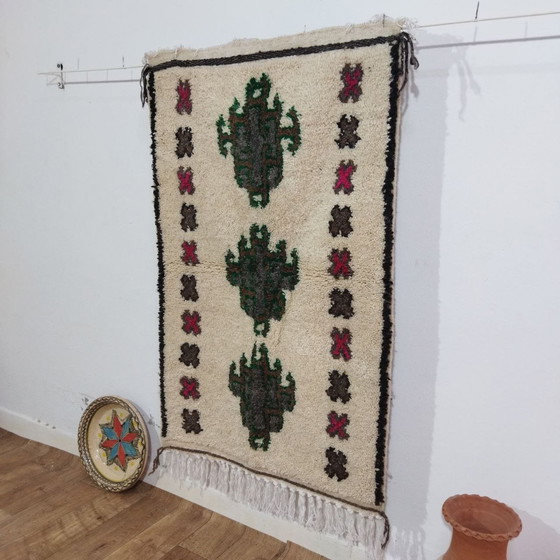 Image 1 of Small Handmade Moroccan Wool Rug - Small Handmade Moroccan Wool Rug