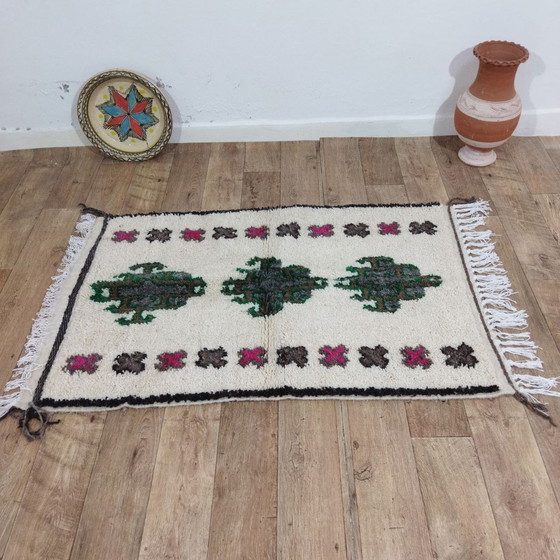 Image 1 of Small Handmade Moroccan Wool Rug - Small Handmade Moroccan Wool Rug