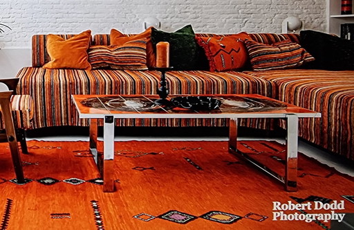 Vintage Oranje tegels salontafel