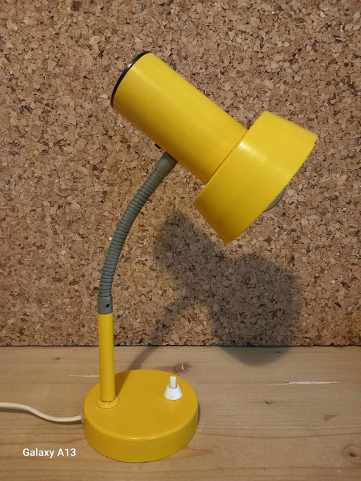 Herda Table Lamp, Desk Lamp, 1960s, Ochre Yellow