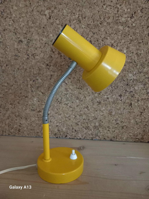 Herda Table Lamp, Desk Lamp, 1960s, Ochre Yellow