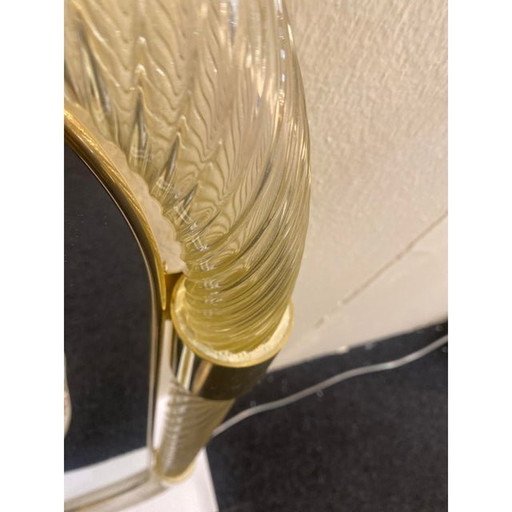 "Torciglione" Gold Murano Glass Wall Mirror In Barovier Style