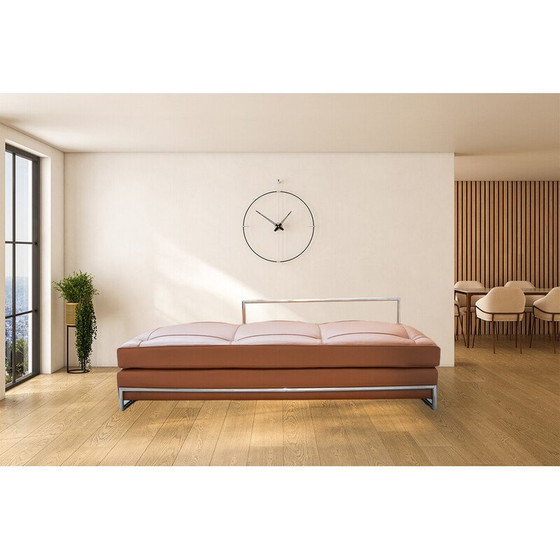 Image 1 of Vintage daybed sofa in chrome steel and cognac leather by Eileen Gray for Vereinigte Werkstatten, Germany 1990