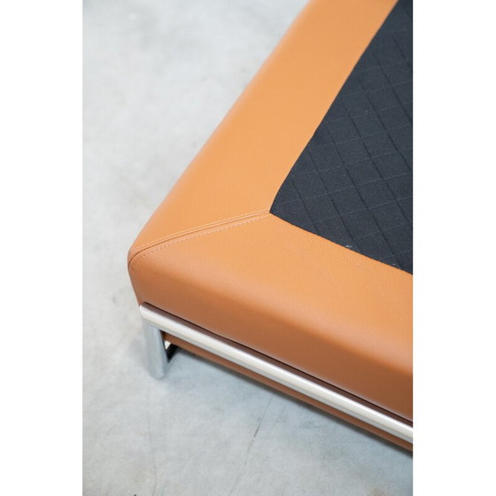 Image 1 of Vintage daybed sofa in chrome steel and cognac leather by Eileen Gray for Vereinigte Werkstatten, Germany 1990
