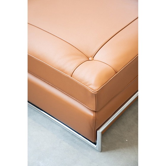 Image 1 of Vintage daybed sofa in chrome steel and cognac leather by Eileen Gray for Vereinigte Werkstatten, Germany 1990