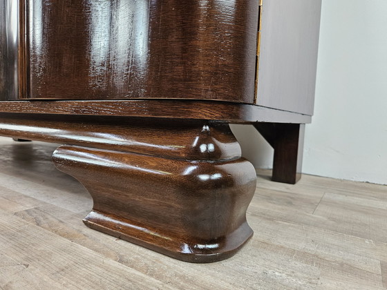 Image 1 of Art Decò Sideboard In Oak Wood With Marble Shelf By Friedrich Schlegel